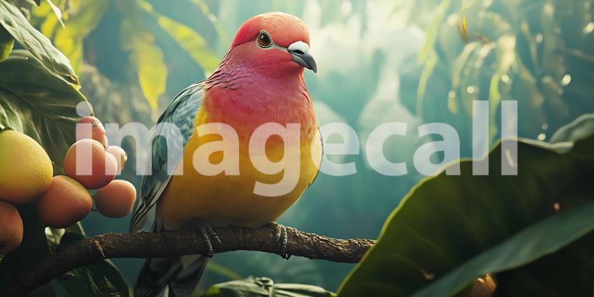 Vibrant King Parrot in Lush Tropical Setting Stunning Avian Phot