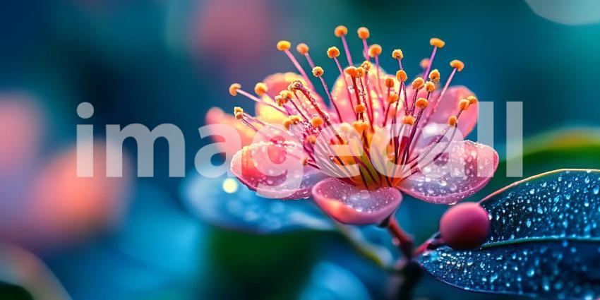 Stunning DewKissed Blossom A Vibrant Macro Photograph