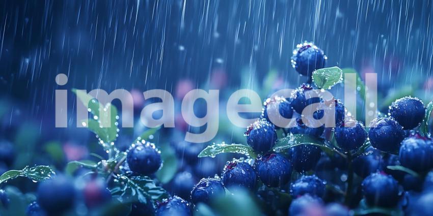 Stunning Blueberry Rain Nature Photography