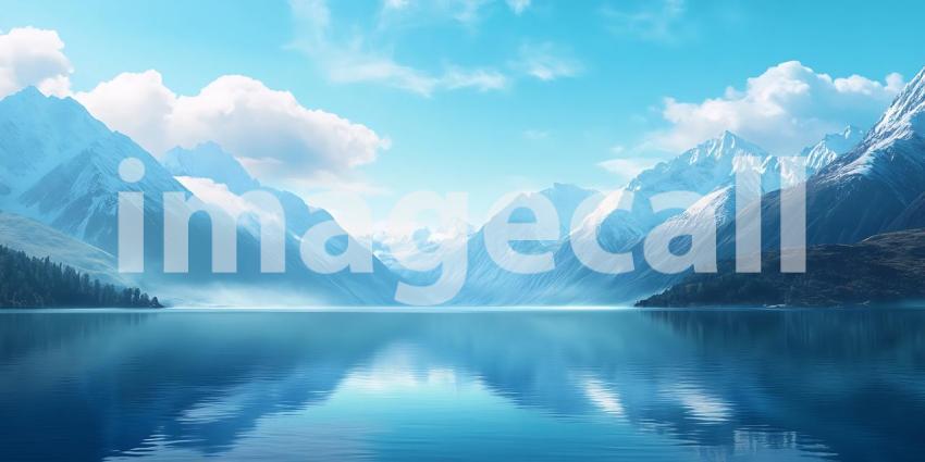 Serene Mountain Lake A Peaceful Landscape Panorama