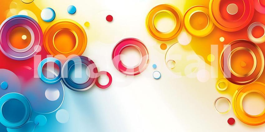 Vibrant Circular Design Abstract Background with Rainbow Hues