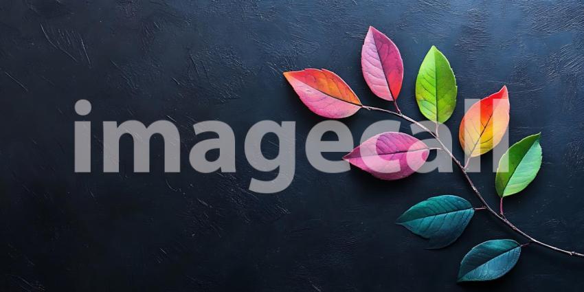 Vibrant Autumn Leaves on Dark Background Nature Photography