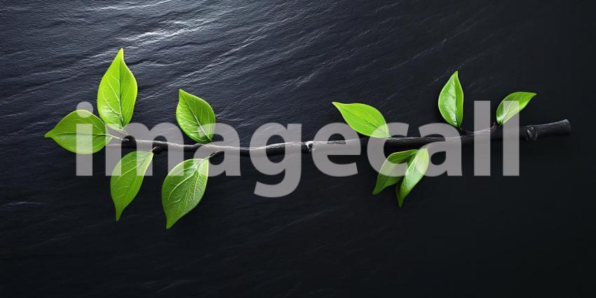 Vibrant Green Leaves on Dark Background Nature Photography