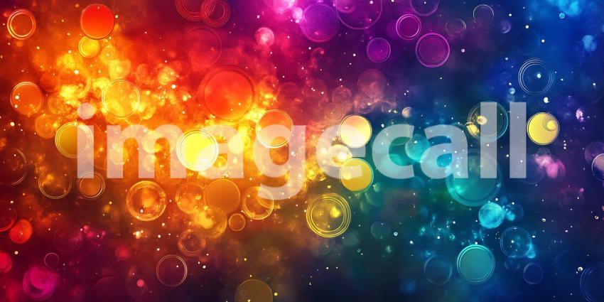 Vibrant Cosmic Nebula Abstract Background Texture with Rainbow H