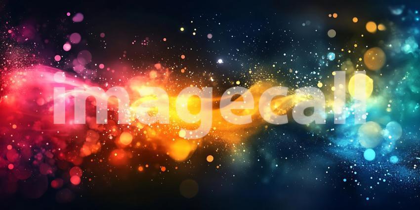 Vibrant Rainbow Nebula Colorful Abstract Background