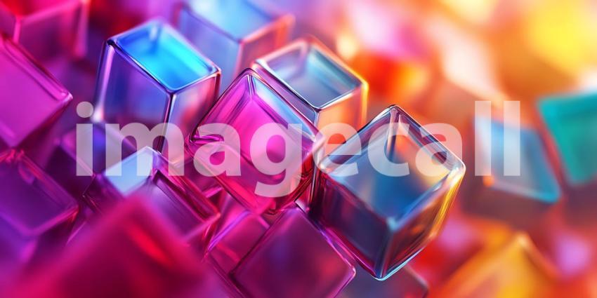 Vibrant Crystal Cubes Abstract Art Background