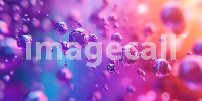 Vibrant Purple and Pink Abstract Background Shimmering Bubbles a