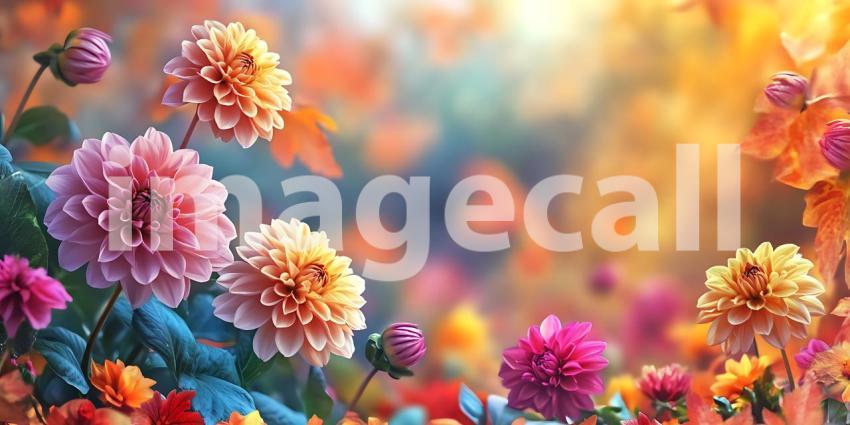 Vibrant Dahlia Blooms A Stunning Floral Background