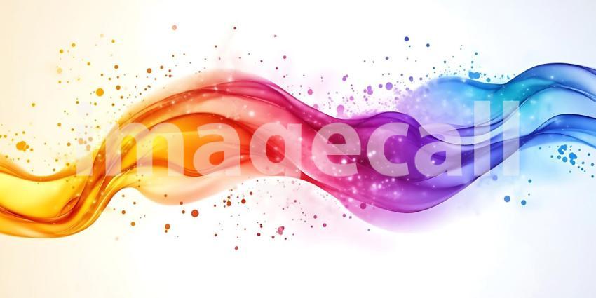 Vibrant Rainbow Fluid Wave Abstract Background for Design Projec
