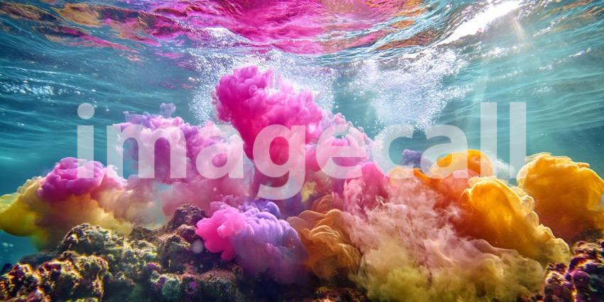 Vibrant Underwater Scene Colorful Coral Reef Photography