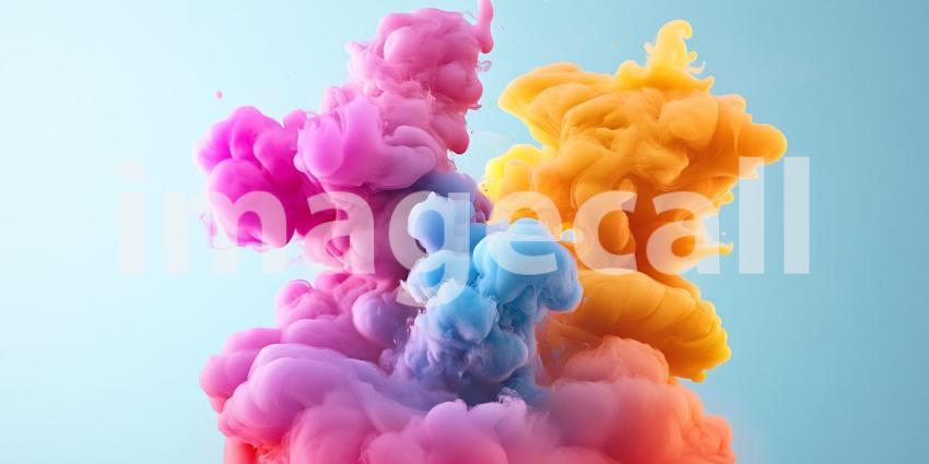 Vibrant Color Explosion Abstract Paint Cloud Background