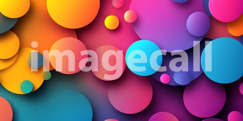 Vibrant Colorful Circles Abstract Background Texture for Design