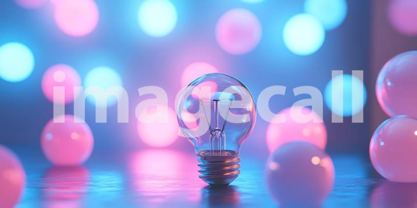 Illuminating Ideas Abstract Lightbulb in a Dreamy Setting