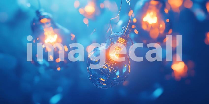 Stunning Blue Abstract Background Glowing Lights  Sparkling Effe