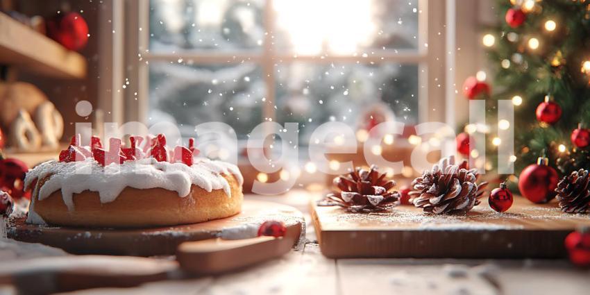 Christmas Baking Festive Treats by the Window A Cozy Winter Scen