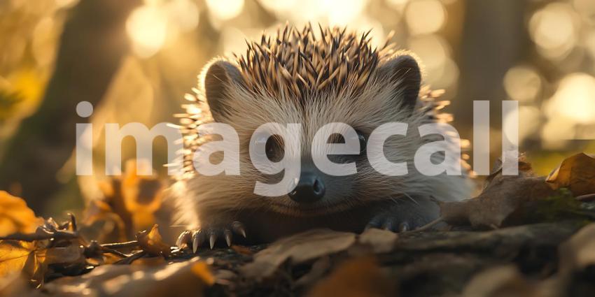 European Hedgehog in Autumn Leaves Wildlife Photography Featurin