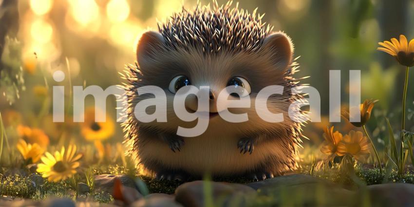 Enchanted Hedgehog A Digital Painting of Natures Tiny Wonder