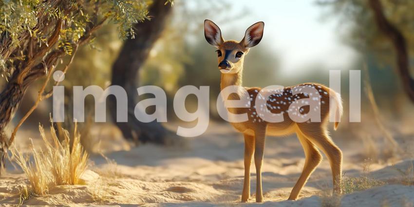 Majestic Fawn in Forest Stunning Wildlife Photography