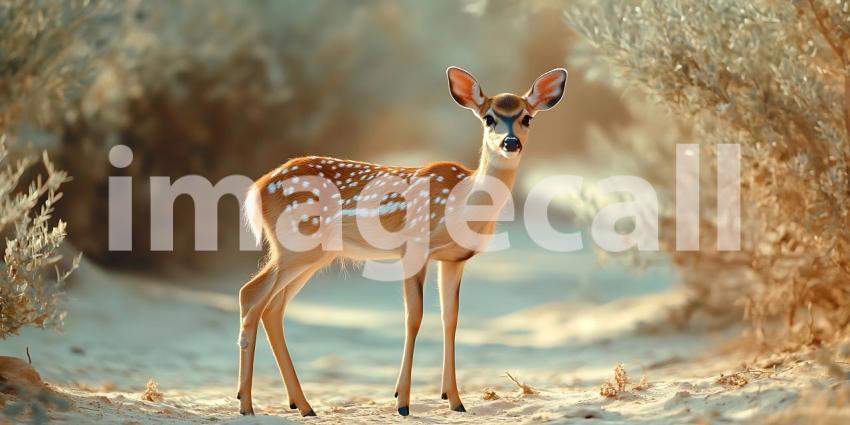 Fawn in Nature Wildlife Photography Young Deer Wild Animal Fores