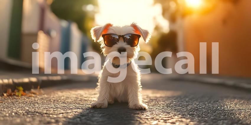 Cool Pup in Sunglasses A Charming Canine Portrait
