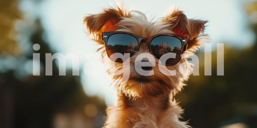 Cool Canine A Stylish Pup in Sunglasses Captivating Pet Photogra