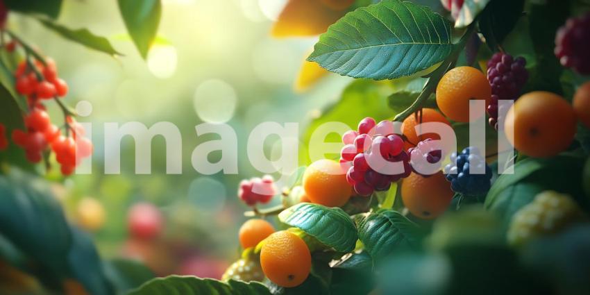 Vibrant Fruit Harvest A SunDrenched Orchard Scene