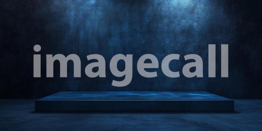 Moody Blue Background Dark Textured Scene with Illuminated Platf