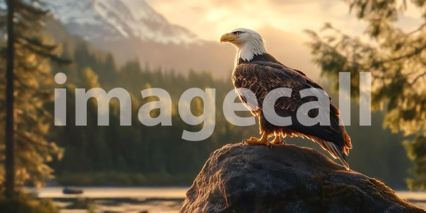 Majestic Bald Eagle Mountain Majesty Panorama