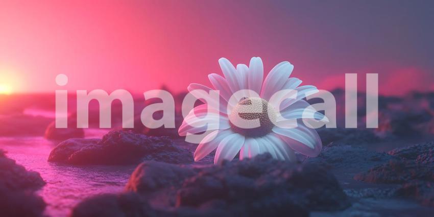 Sunset Bloom A Serene Coastal Flower Photograph