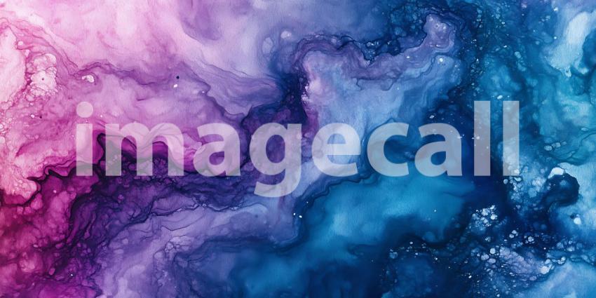 Stunning Cosmic Nebula Vibrant Watercolor Galaxy Background