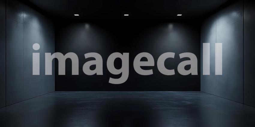 Dark Room Background Moody Concrete Space with Spotlights for De