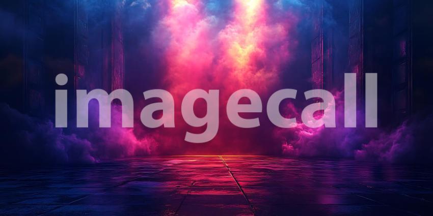 Ethereal Purple and Red Neon Lightscape Dramatic Digital Art Bac