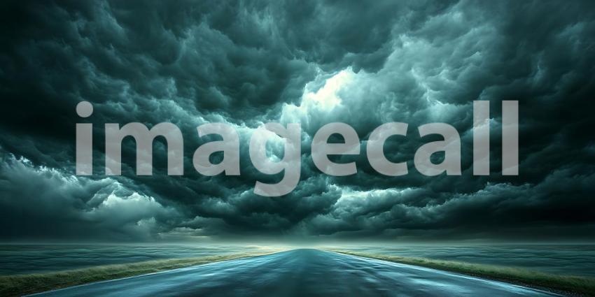 Dramatic Dark Cloudscape Ominous Stormy Sky Over Water Epic Natu