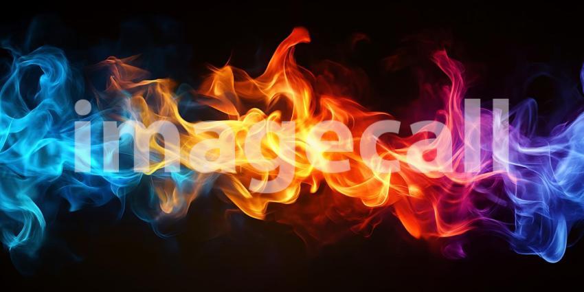 Vibrant Colorful Flames Abstract Fire Design  Digital Art Energy