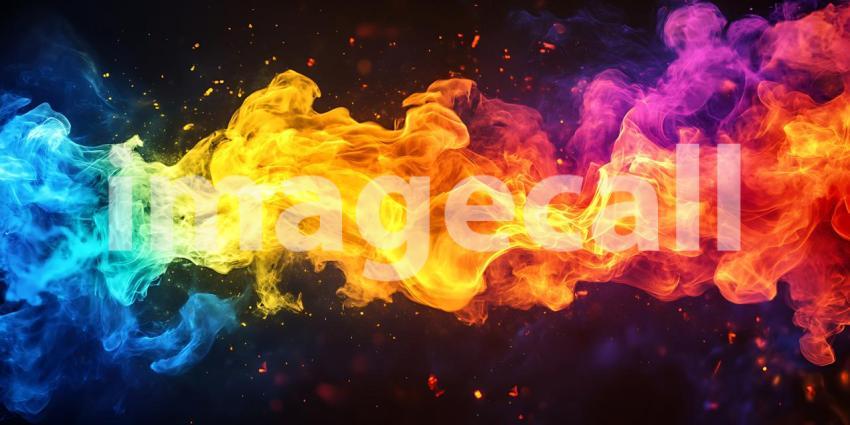Vibrant Rainbow Fire Abstract Color Explosion Texture Background