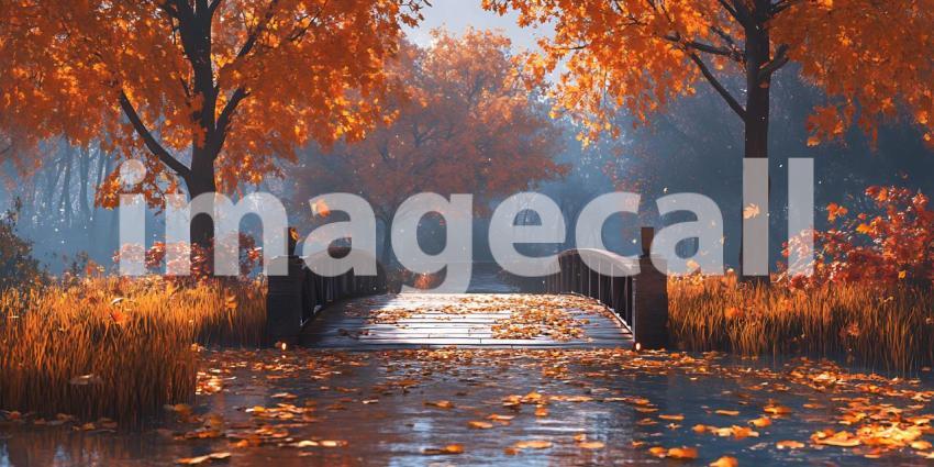 Autumnal Pathway A Serene Fall Landscape