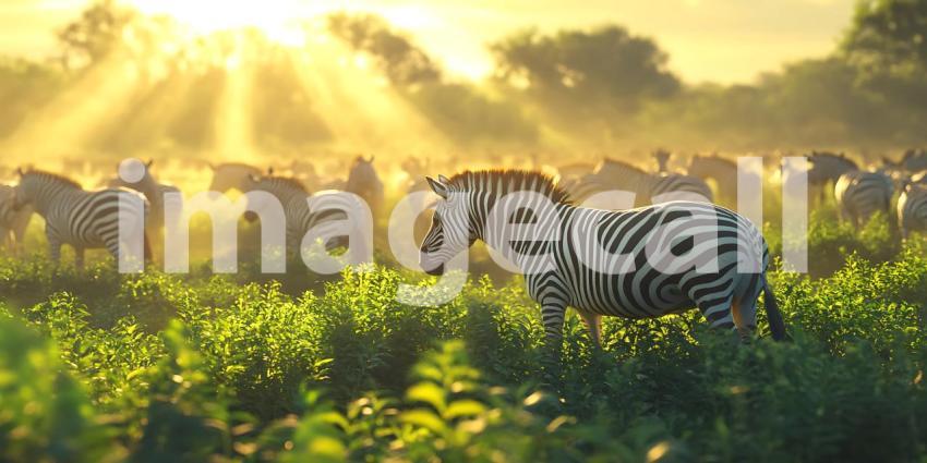 Sunrise Zebras African Safari Wildlife Photography