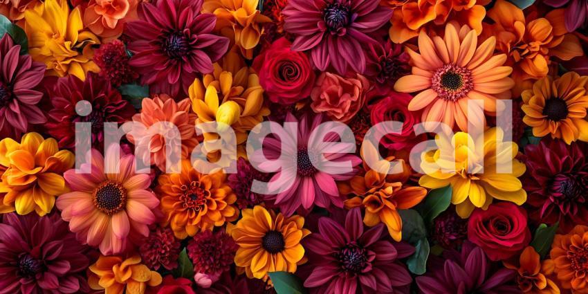 Vibrant Autumn Floral Arrangement A Rich Tapestry of Fall Blooms