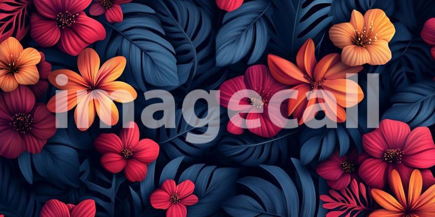 Vibrant Floral Tapestry A Stunning CloseUp of Exotic Blooms