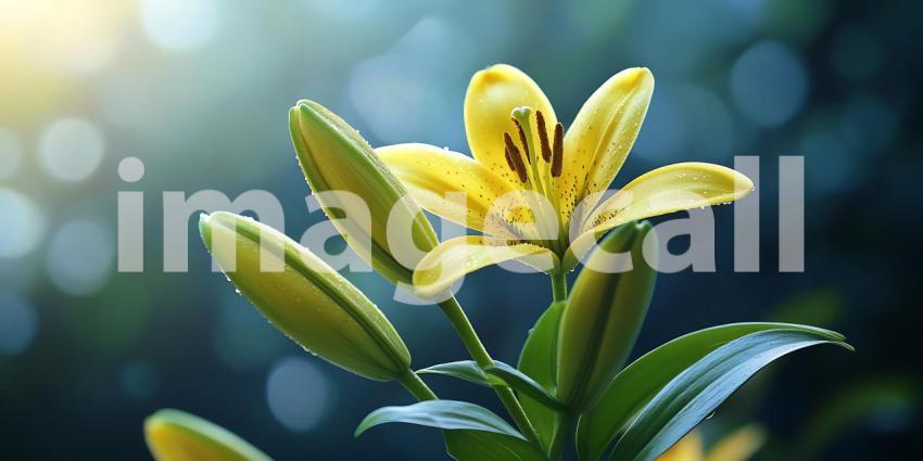 Stunning Yellow Lily Blossom Natures Exquisite Beauty