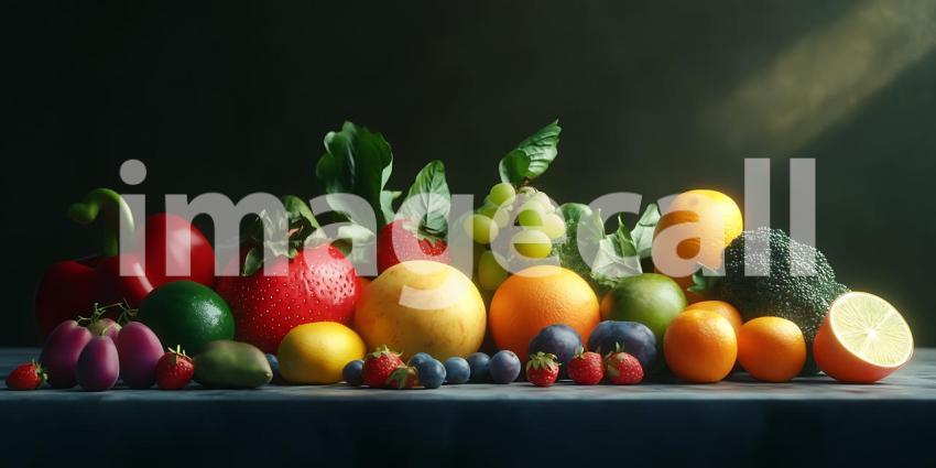 Vibrant Fruit  Vegetable Still Life A Colorful Culinary