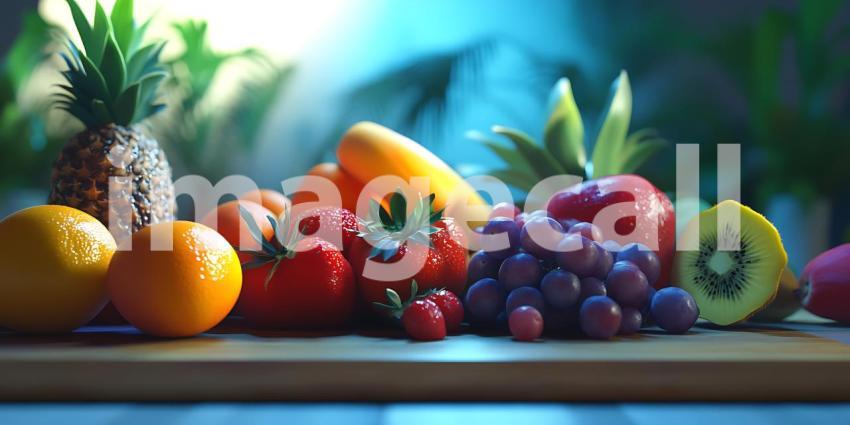Vibrant Fruit Display A Colorful Collection of Natures Goodness