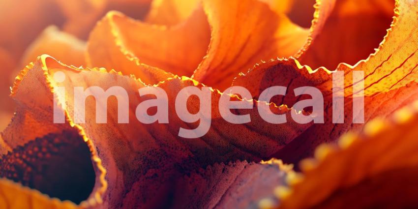 Stunning CloseUp Vibrant Orange and Burgundy Flower Petals