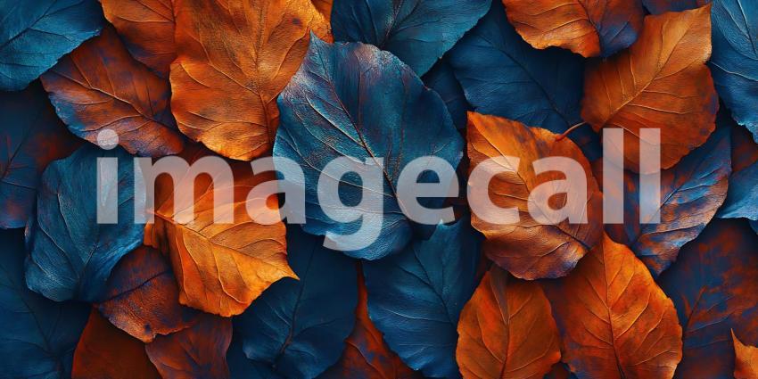 Stunning Abstract Texture Vibrant Blue and Orange Gemstone Patte