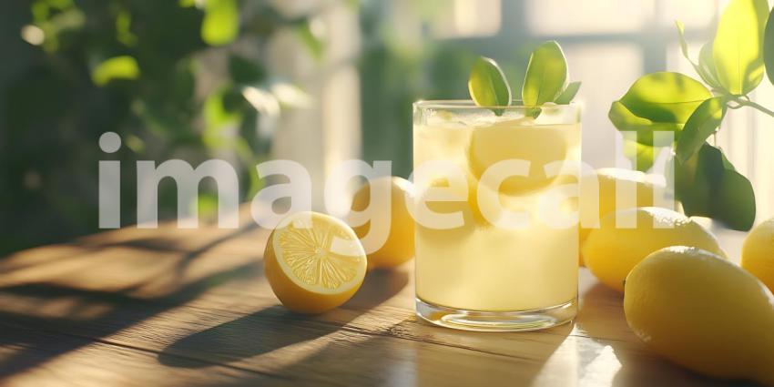 Refreshing Lemonade Summer Drink Photography  Vibrant Citrus  Ic