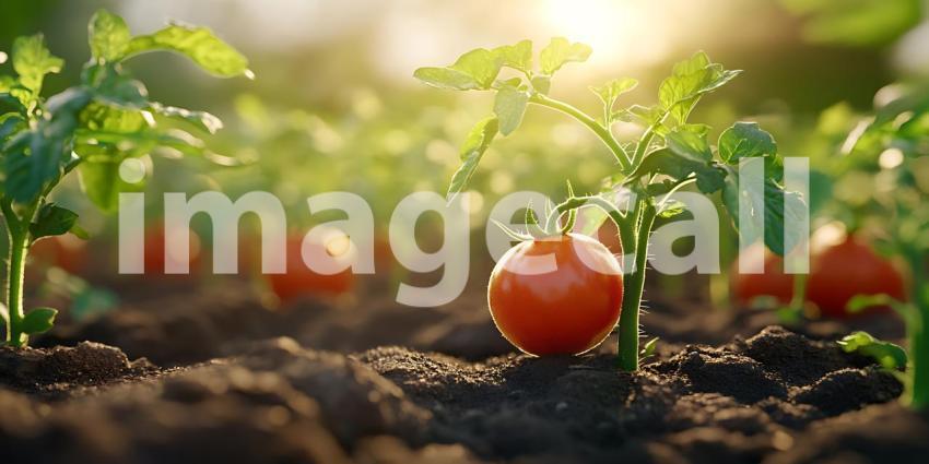 Vibrant Tomato Plants Thriving in Sunlight A Gardens Promise