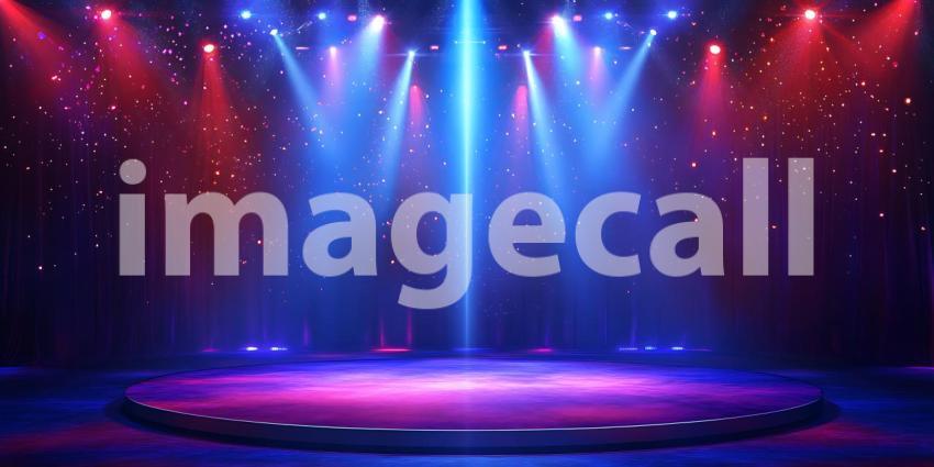 Stage Lighting Vibrant Purple Blue and Red Spotlights for Event