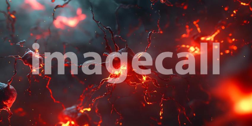 Red Nebula Background Cosmic Dust Glowing Gas Stellar Explosion