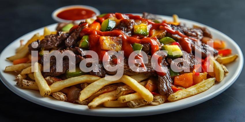 Delicious Beef and Veggie Poutine A Savory French Fry Delight