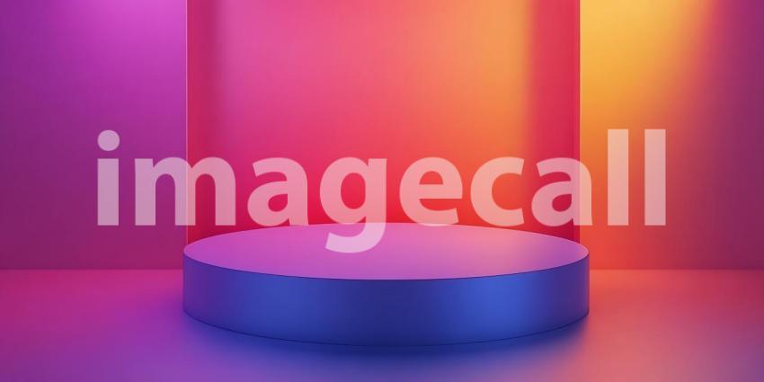 Vibrant Neon Background Product Display Platform with Gradient L